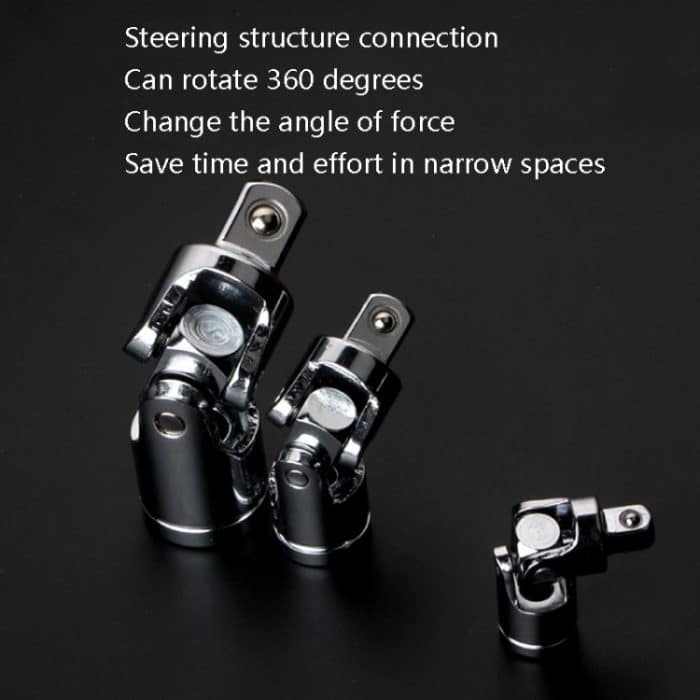 Um 360 Grad drehbares Hülsengelenk, 5 PCS 1/4 inch, 5 PCS 3/8 inch, 5 PCS 1/2 inch, 3 PCS / Set – Bild 5
