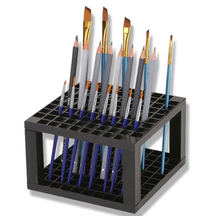 Multifunktionaler Aquarell-Ölstift, quadratischer Stifthalter mit 96 Löchern, Pink, Black, Grey – Bild 7