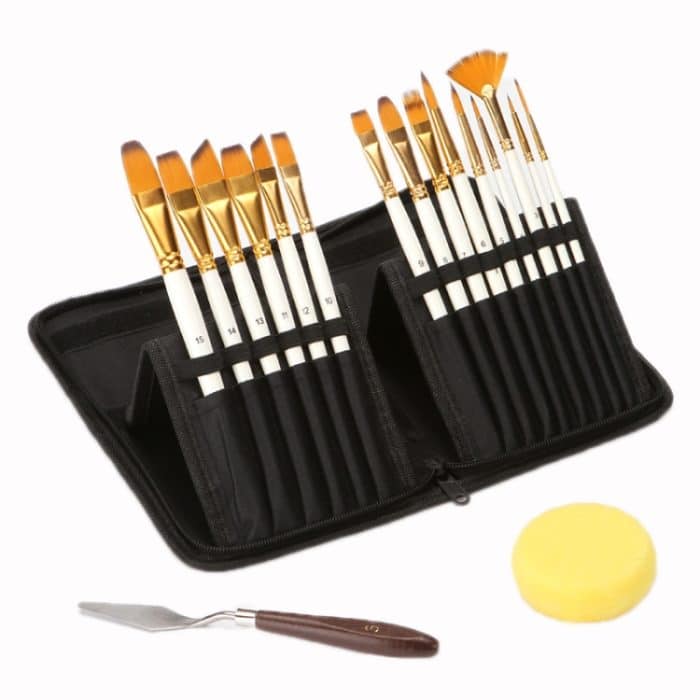 15-teiliges Ölgemälde-Stift-Set + Planentasche mit Spachtelschwamm, 15 PCS/Set Pen Set – Bild 1