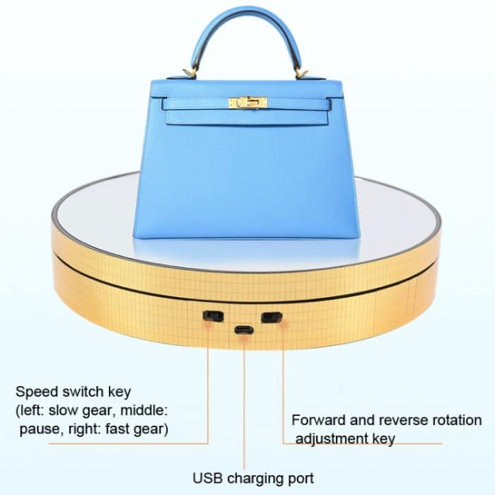 25 cm einstellbare Geschwindigkeit, elektrisch drehbarer Display-Ständer, Videoaufnahme-Requisiten, Plattenspieler, Black Mirror, White Mirror, Golden Mirror, Silver Mirror – Bild 6