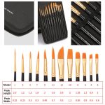 12-teiliges Multifunktions-Gouache-Ölpinsel-Set mit Aufbewahrungstasche, Palettenschaber, 12 PCS/Set Oil Brush Set – Bild 3