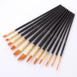12-teiliges Multifunktions-Gouache-Ölpinsel-Set mit Aufbewahrungstasche, Palettenschaber, 12 PCS/Set Oil Brush Set – Bild 4