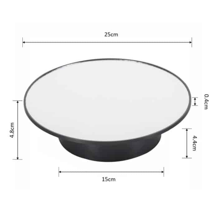 25 cm USB-Power-Rotationsständer Videoaufnahme-Requisiten-Plattenspieler, Black Mirror, White Mirror, Golden Mirror, Silver Mirror, White+White Velvet, White+Black Velvet, White Bottom Frosted, Black Bottom Frosted, Black+Black Velvet – Bild 3
