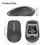 Fmouse M303 2400DPI Bluetooth und 2,4G Dual-Modi wiederaufladbare RGB-Maus, Gray, Pink, White – Bild 3