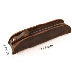 W-T18 Vintage handgefertigtes Federmäppchen aus echtem Leder mit Reißverschluss, Black, Brown, Wine Red, Coffee, Ink Green, Blue – Bild 3
