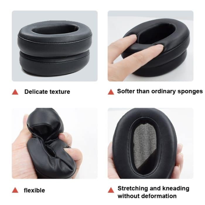 1 Paar Schwamm-Ohrpolster für SONY WH-XB900N Headset, Protein Skin-Gray, Original-Blue, For SONY WH-XB900N (Protein Black) – Bild 4