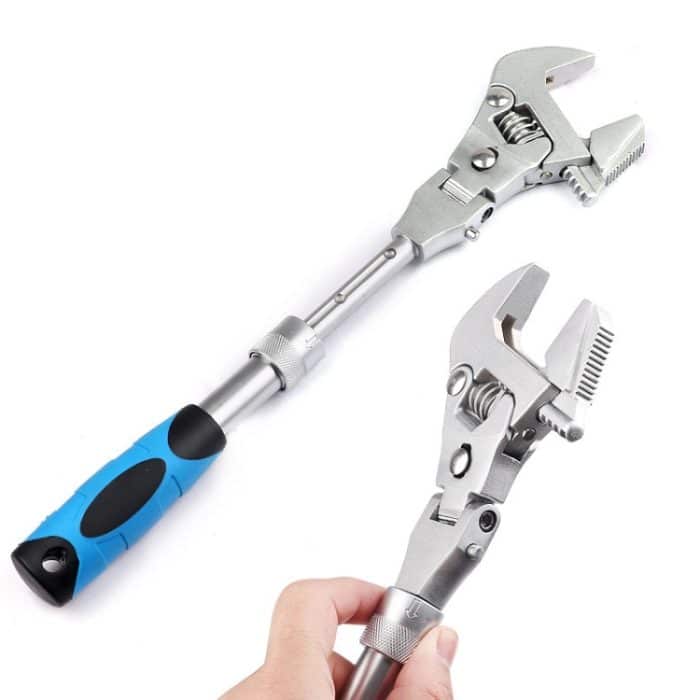 10-Zoll-Multifunktions-Klappratschenschlüssel mit Schüttelkopf, Badezimmerschlüssel, 10 Inch Folding Wrench – Bild 1