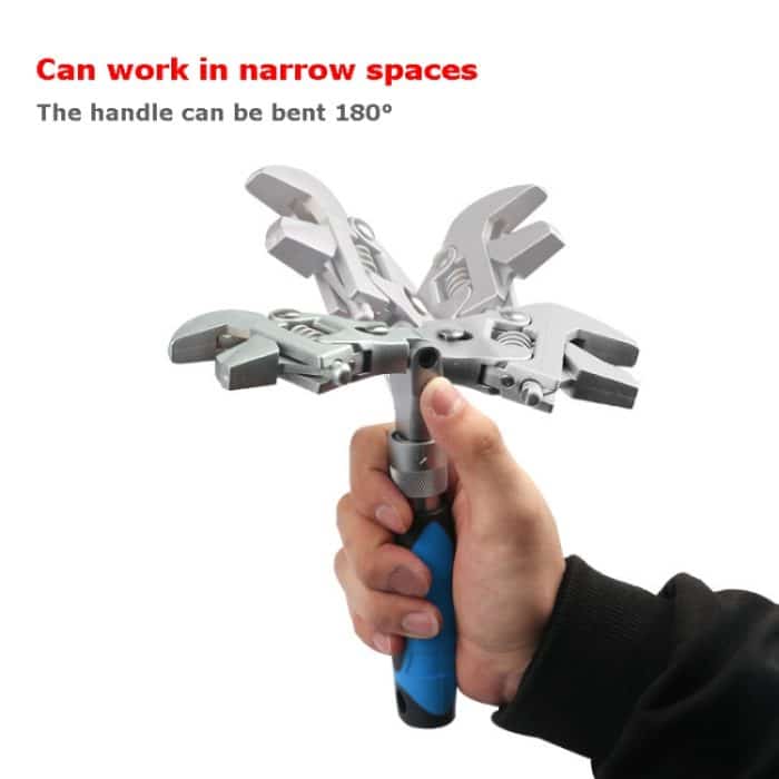 10-Zoll-Multifunktions-Klappratschenschlüssel mit Schüttelkopf, Badezimmerschlüssel, 10 Inch Folding Wrench – Bild 6