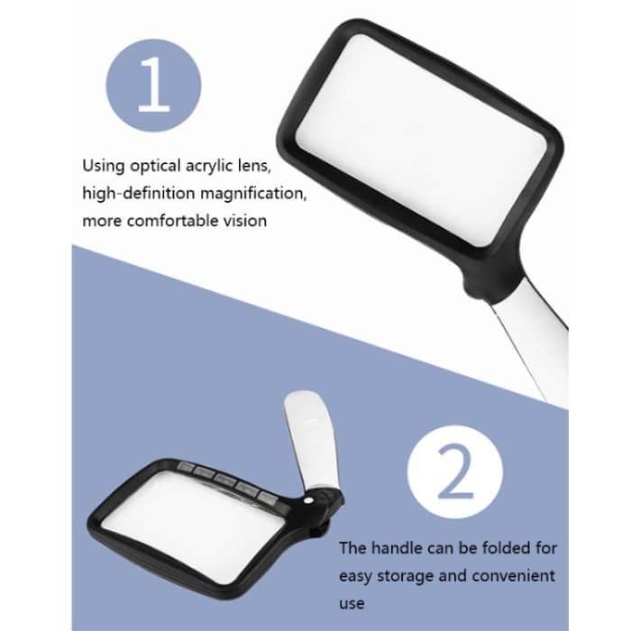 10863 3X LED-Licht-Falten-Handheld-Lupe – Bild 4