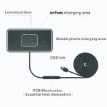 C1-PRO 2-in-1-Auto-Wireless-Charging-Anti-Rutsch-Pad mit Leuchtfunktion für AirPods / iPhone, C1PRO Black – Bild 4