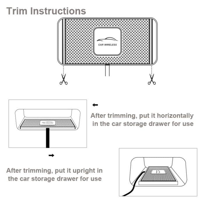 15W QI Auto Wireless Charging Anti-Rutsch-Pad, C1 30cm Cable – Bild 6