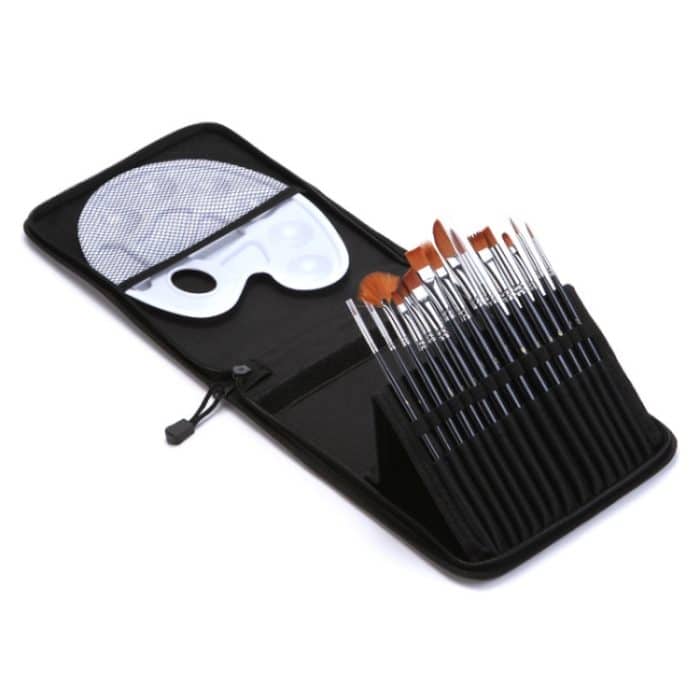 19 Stück/Set Nylon-Haarölbürste mit Stoffbeutel-Set, 19 PCS/Set Oil Brush Set – Bild 1