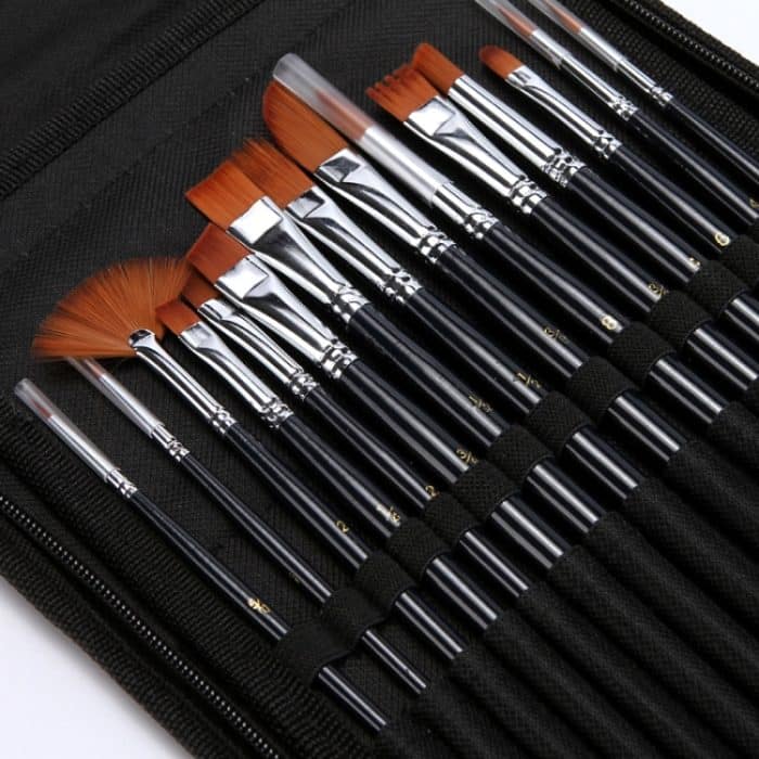 19 Stück/Set Nylon-Haarölbürste mit Stoffbeutel-Set, 19 PCS/Set Oil Brush Set – Bild 6