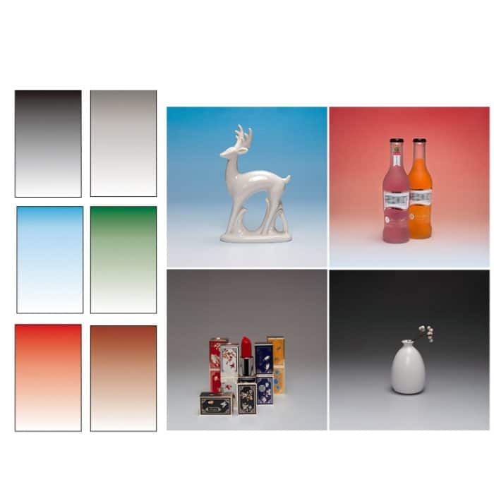 54 x 83 cm großes, doppelseitiges Morandi-Film-Foto-Requisiten-Hintergrundpapier mit Farbverlauf, Red / Gold Brown, Blue /Green, Deep Gray / Light Gray – Bild 2