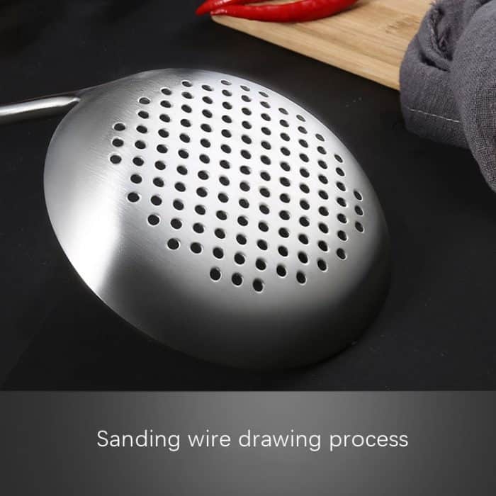 304 Edelstahl-Holzgriff, Küchenutensilien, Stil:, Fried Spatula, Soup Spoon, Slotted Spoon, Slotted Shovel, Noodle Scoop, Rice Spoon – Bild 6