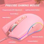 E32 7 Tasten 3200 DPI Pink Girls RGB leuchtende kabelgebundene Gaming-Maus, Schnittstelle:, Type-C, USB – Bild 5
