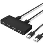 USB 2.0 Multifunktions-HUB mit 2 Eingängen und 4 Ausgängen