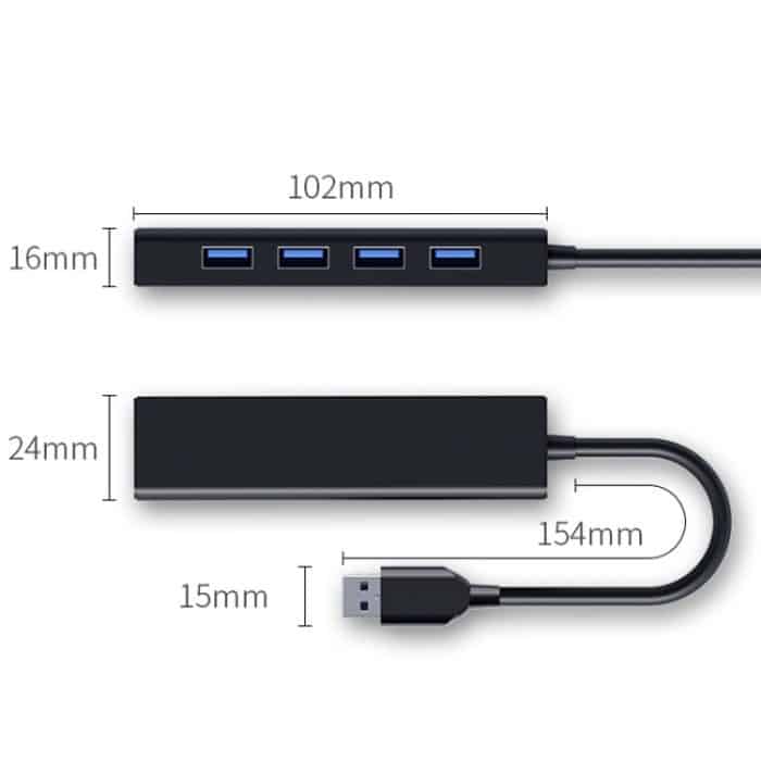 4 x USB 2.0-Ports, HUB-Konverter, Kabellänge: 15 cm, Stil:, Without Light Bar, With Light Bar Black, With Light Bar White – Bild 3