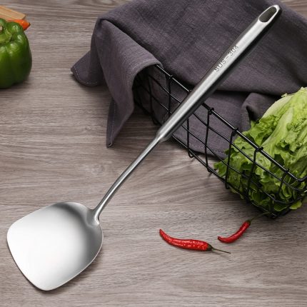Küchengeräte aus Edelstahl 304, verdickter Hohlgriff, Kochwerkzeug, Stil:, Spatula, Soup Spoon, Slotted Spoon, Slotted Shovel