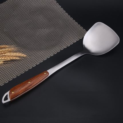 304 Edelstahl-Holzgriff, Küchenutensilien, Heimküchengeräte, Stil:, Fried Spatula, Soup Spoon, Slotted Shovel, Slotted Spoon