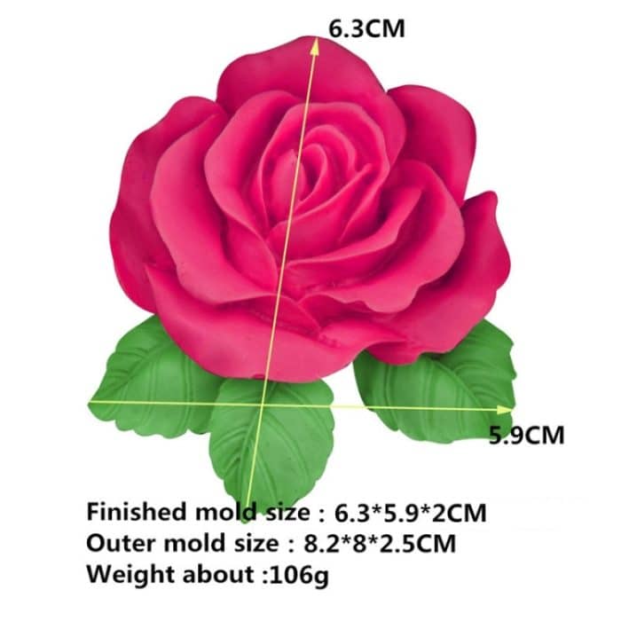 2 Stück große Rosenblüten-handgemachte Seifen-Silikonform, Big Rose Mold – Bild 3