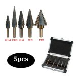 Pagodenbohrer, Hochgeschwindigkeits-Stahlöffner, dreieckiger Griff, Treppenbohrer, 5 In 1 / Set Stairs Drill Bit – Bild 5