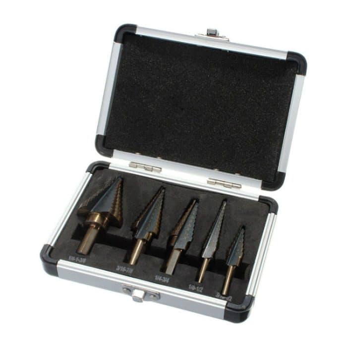 Pagodenbohrer, Hochgeschwindigkeits-Stahlöffner, dreieckiger Griff, Treppenbohrer, 5 In 1 / Set Stairs Drill Bit – Bild 7