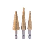 3-in-1-Sechskantschaft-Stufenbohrer, Schnellarbeitsstahl-Werkzeug zum Öffnen des hinteren Lochs, 3 In 1 / Set Hexagonal Shank Step Drill