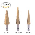 3-in-1-Sechskantschaft-Stufenbohrer, Schnellarbeitsstahl-Werkzeug zum Öffnen des hinteren Lochs, 3 In 1 / Set Hexagonal Shank Step Drill – Bild 3