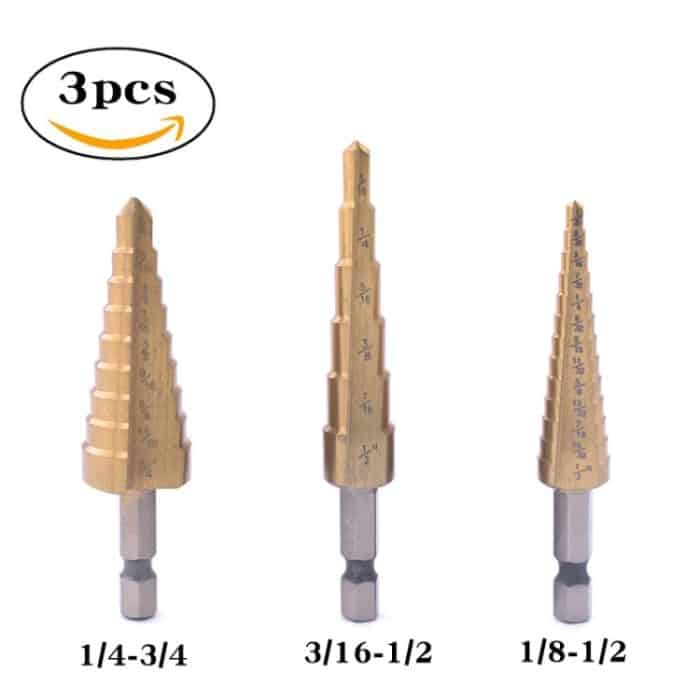 3-in-1-Sechskantschaft-Stufenbohrer, Schnellarbeitsstahl-Werkzeug zum Öffnen des hinteren Lochs, 3 In 1 / Set Hexagonal Shank Step Drill – Bild 3