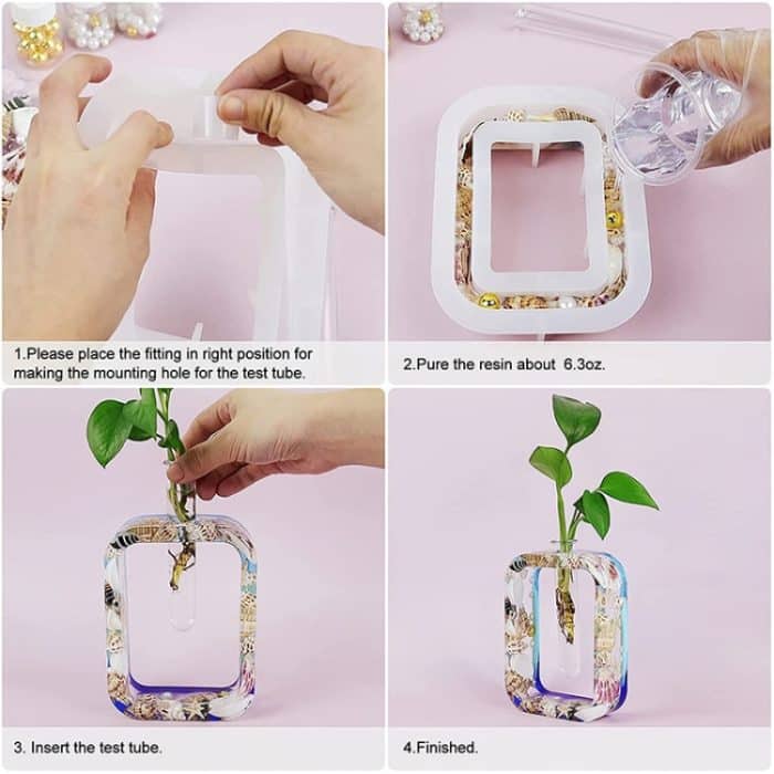 DIY Vase Epoxidform Einfaches Vasenherstellungswerkzeug, Square, Rectangle, Irregular Circle, Heart Shaped – Bild 6