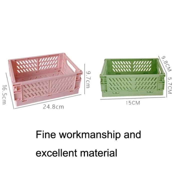 3 Stück faltbare Kunststoff-Aufbewahrungsbox für Studenten-Desktop-Organizer, Größe:, Small (Green), Small (Light Blue), Small (Yellow), Small (Pink), Large (Light Yellow), Large (Light Pink), Large (Lake Blue), Large (White) – Bild 3