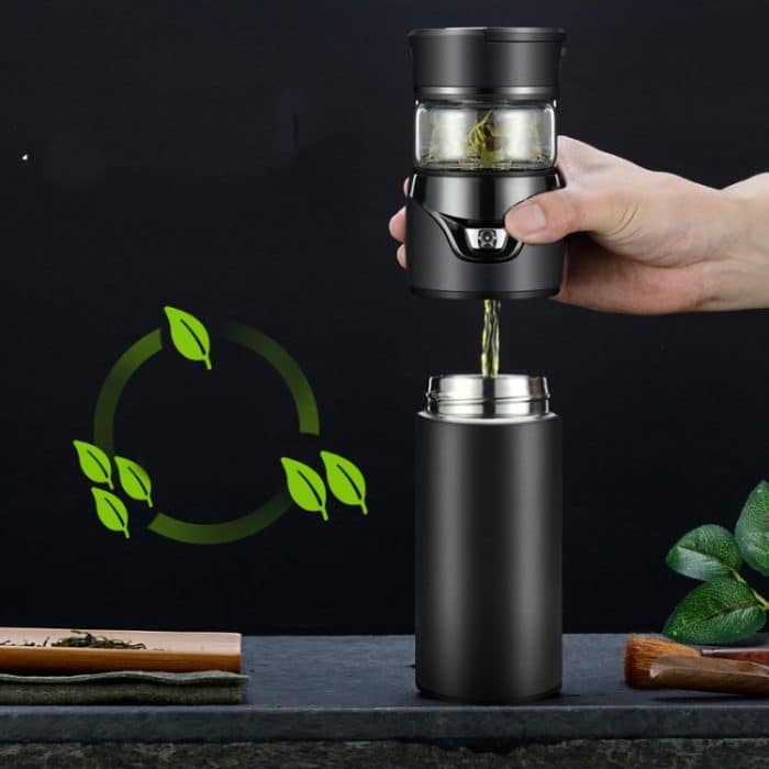 101–500 ml Isolierbecher, Tee-Wasser-Trennung, Teetasse, Stil:, Stainless Steel  Black, Stainless Steel  Coffee, Stainless Steel  Gray, Black+Gift Box, Coffee+Gift Box, Gray+Gift Box, Glass Black+Gift Box, Glass Coffee+Gift Box, Glass Gray+Gift Box... – Bild 7