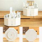 Einfacher, moderner Stifthalter mit großer Kapazität für den Schreibtisch im Büro, White Rotary, Pink Rotary, Yellow Rotary, Blue Rotary, Frosted Transparent Rotary, Transparent Coffee Rotary, Transparent Khaki Rotary, White Non-Rotary, Pink Non-Rotary... – Bild 3