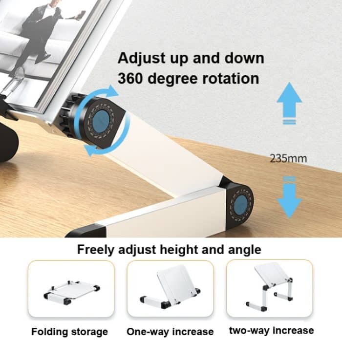 L03 Verstellbarer, anhebbarer Leseständer, Buchhalter, Laptop-Ständer, Stil:, Double Section Black, Double Section White, Single Section Black, Single Section White – Bild 3