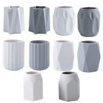 Desktop Einfache Kosmetik Stift Lagerung Student Stift Halter Schreibwaren Box, Geometric White, Geometric Gray, Vertical White, Vertical Gray, Minimalist White, Minimalist  Gray, Wave Point White, Wave Point Gray, Prismatic White, Prismatic Gray – Bild 2