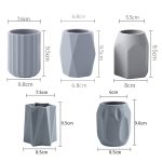 Desktop Einfache Kosmetik Stift Lagerung Student Stift Halter Schreibwaren Box, Geometric White, Geometric Gray, Vertical White, Vertical Gray, Minimalist White, Minimalist  Gray, Wave Point White, Wave Point Gray, Prismatic White, Prismatic Gray – Bild 3