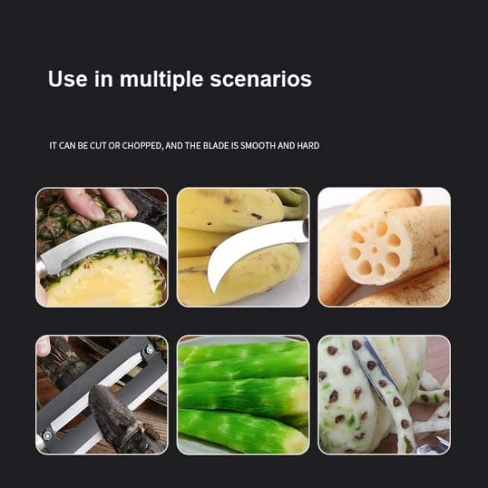 2 Sätze 4 in 1 Edelstahl Ananasmesser Fruchtmesser Zuckerrohrschäler – Bild 2