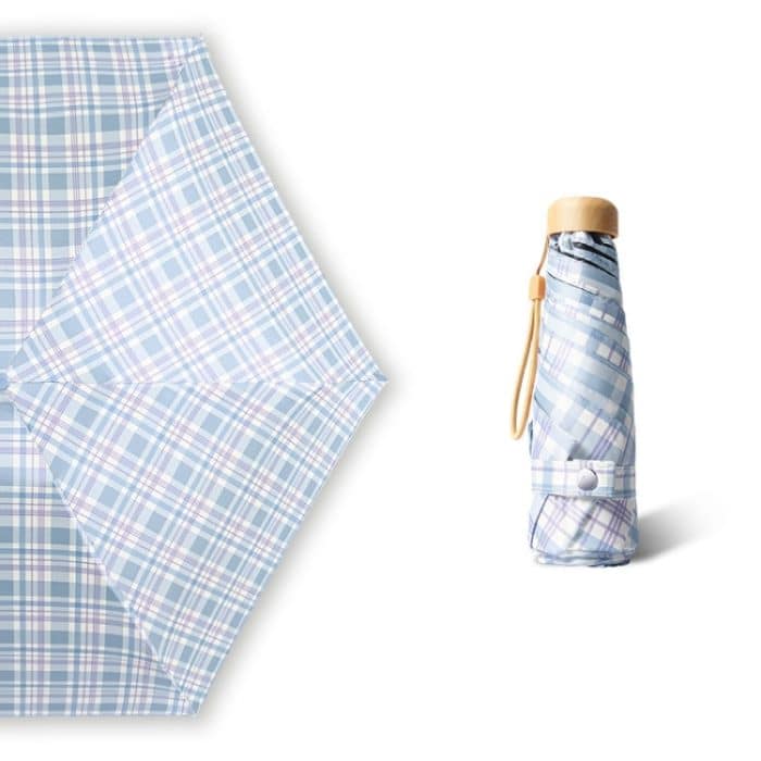 Fünffach-Gitterschirm, schwarzer Kleber, Sonne und Regen, Taschenkapselschirm mit doppeltem Verwendungszweck – Bild 1