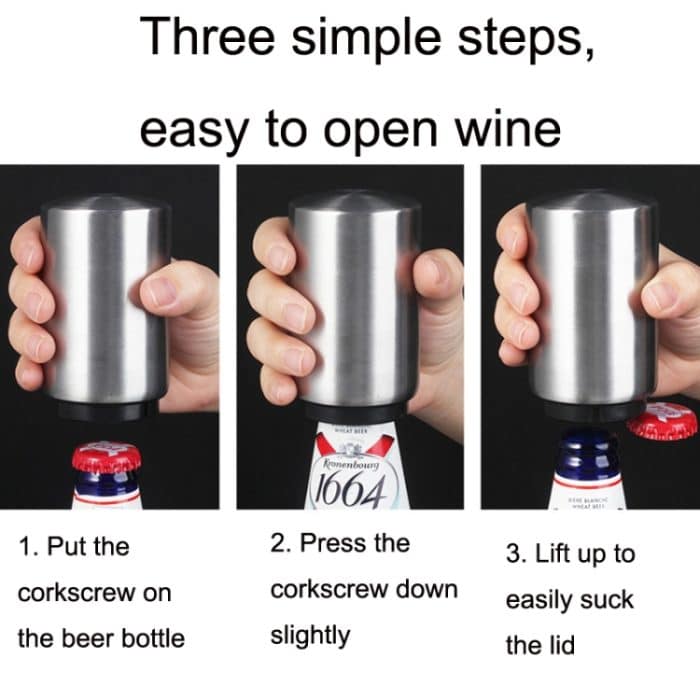 Edelstahl Automatiköffner Wein Blech BAR Flaschenöffner Bier Flaschenöffner-Wand – Bild 7