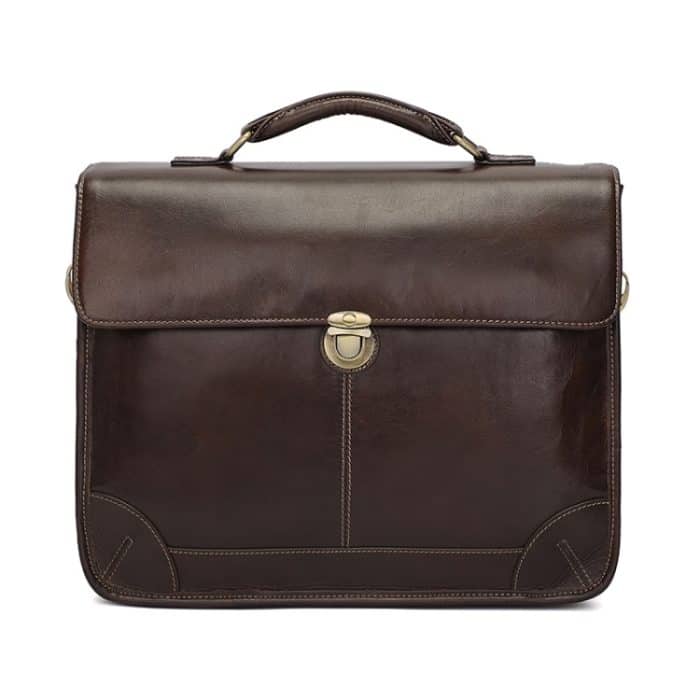 Herren Retro-Aktentasche aus Rindsleder, multifunktionale Laptoptasche für 15,6-Zoll-Computer – Bild 1