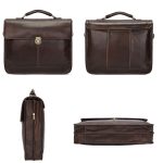 Herren Retro-Aktentasche aus Rindsleder, multifunktionale Laptoptasche für 15,6-Zoll-Computer – Bild 2