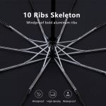 PARACHASE Großer, robuster, schrumpfbarer Retro-Windabweisender Faltschirm – Bild 7