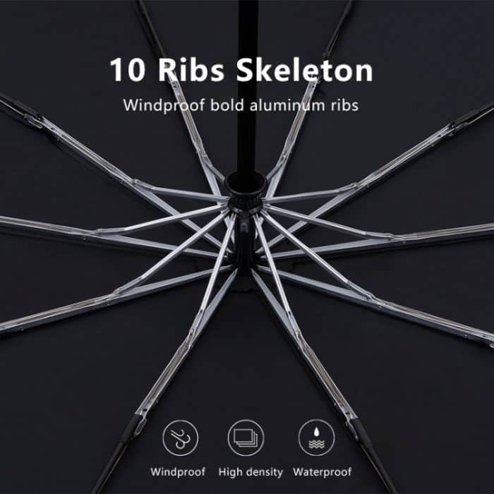 PARACHASE Großer, robuster, schrumpfbarer Retro-Windabweisender Faltschirm – Bild 7