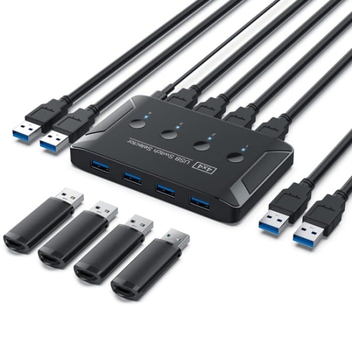 T29 USB3.0 Automatik 4 in 4 Out Switcher Hub-Druckerfreigabe – Bild 1