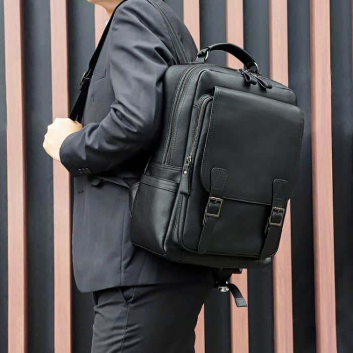 Lässiger Business-Rucksack aus Rindsleder, Laptoptasche für Herren – Bild 7