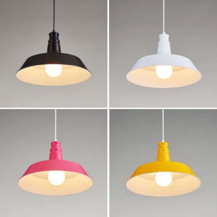 Einzelkopf-Kronleuchter aus Schmiedeeisen für Schlafzimmer, Esszimmer, Bar, ohne Glühbirne, 26cm (Black), 26cm (White), 26cm (Pink), 26cm (Yellow), 26cm (Blue), 26cm (Green), 26cm (Red), 36cm (Black), 36cm (White), 36cm (Pink), 36cm (Yellow), 36cm (Blu... – Bild 7