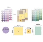 10 Sets bunte Punktaufkleber, Farbverlaufsetiketten, geometrische dekorative Aufkleber, Indexaufkleber, Pink, Yellow, Purple, Green – Bild 3