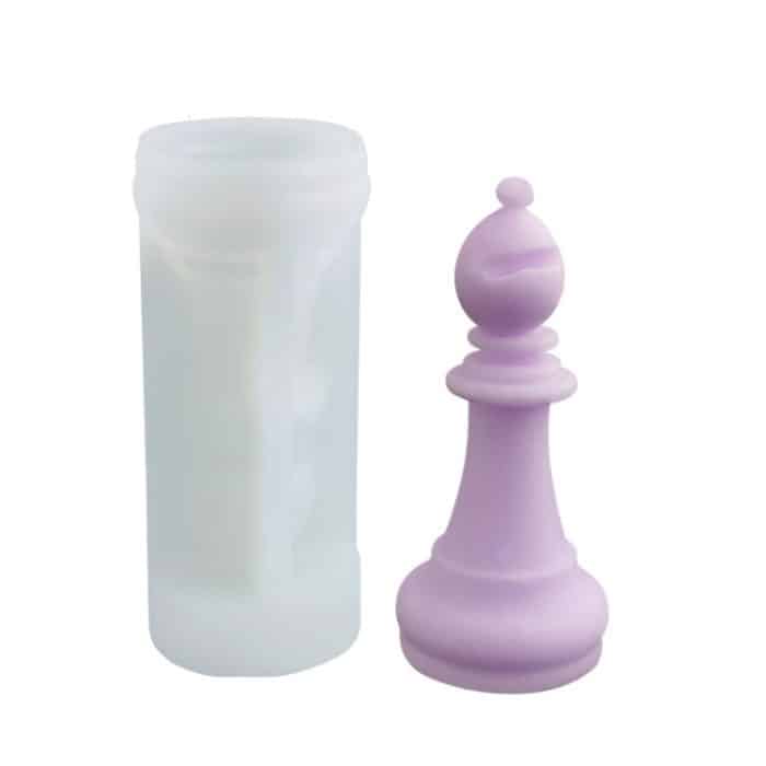 TBD0602263201.jpg 2 Stück Schach Aromatherapie Kerze Silikonform Kristall Epoxidform, Bishop LZ-19, King LZ-17, Knight LZ-20, Queen LZ-18, Rook LZ-21, Pawn LZ-22 – Bild 1