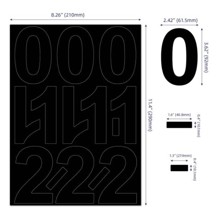 2 Sets Nummernmarkierungsaufkleber, wasserfester, lichtbeständiger Vinyl-Nummernaufkleber – Bild 2